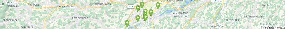 Kartenansicht für Apotheken-Notdienste in der Nähe von Thalheim bei Wels (Wels  (Land), Oberösterreich)